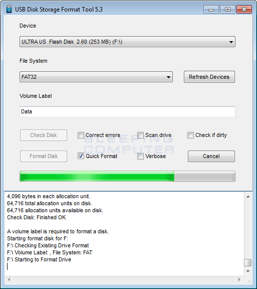 usb hard drive formatting tool